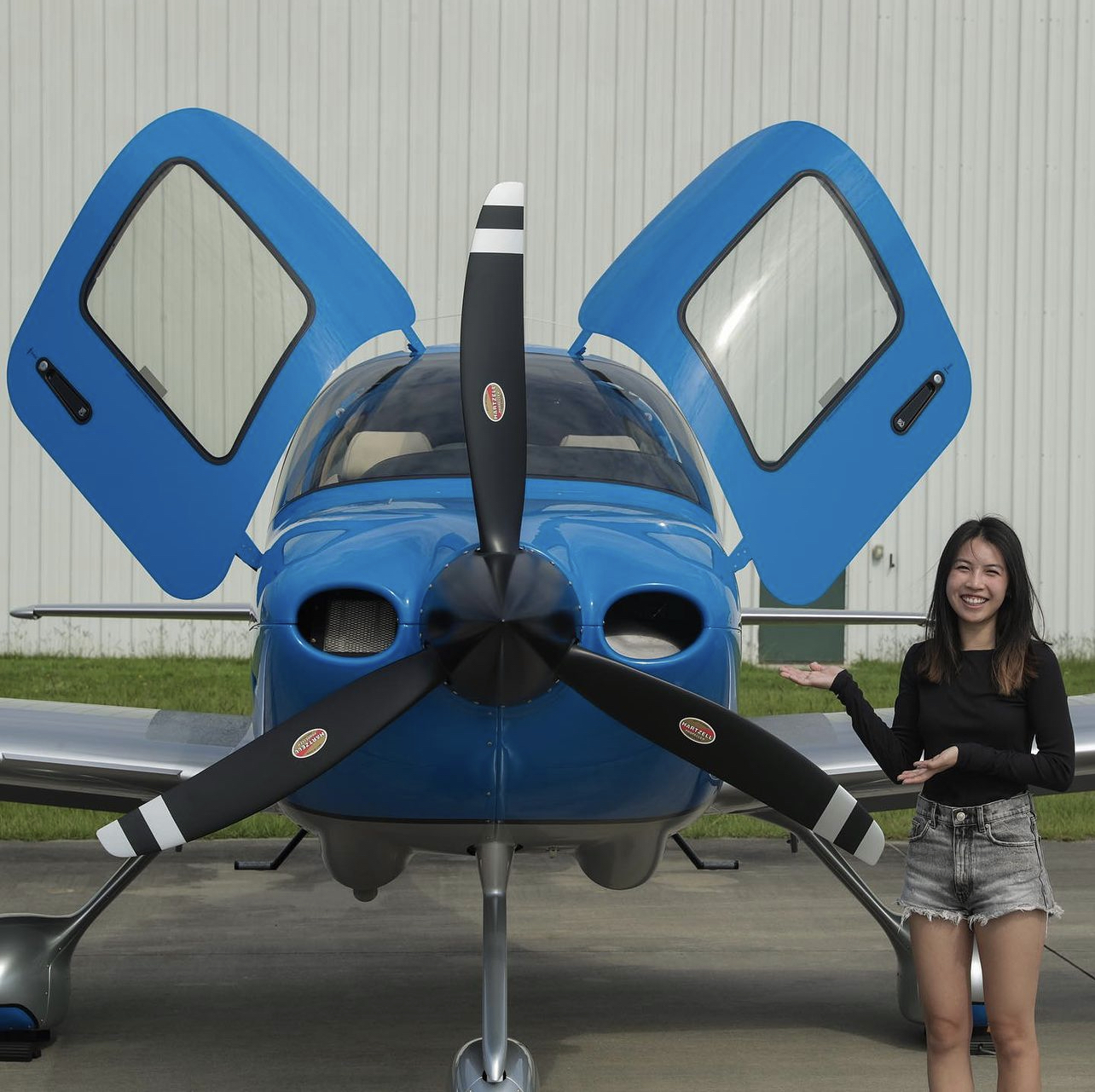 Francine Next to Plane